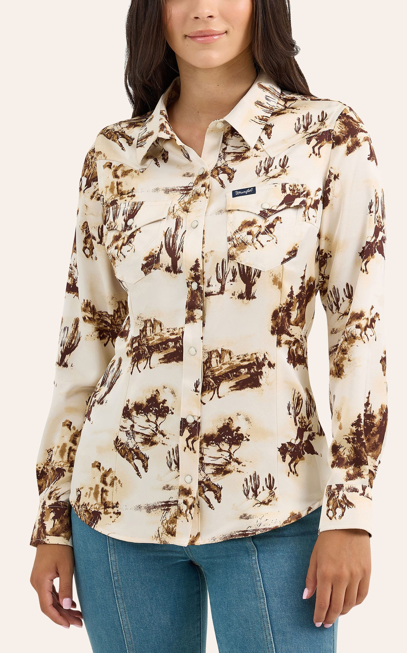 Wrangler Retro Women's Ivory Western Print Western Shirt - XL - From Cavender's | Cavender's