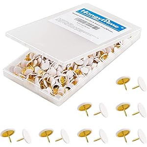 HongyiTime 400 PCS White Push Pins,White Thumb Tacks, Wall Tacks, Tacks, Push Pin,Thumbtack, Flat... | Amazon (US)