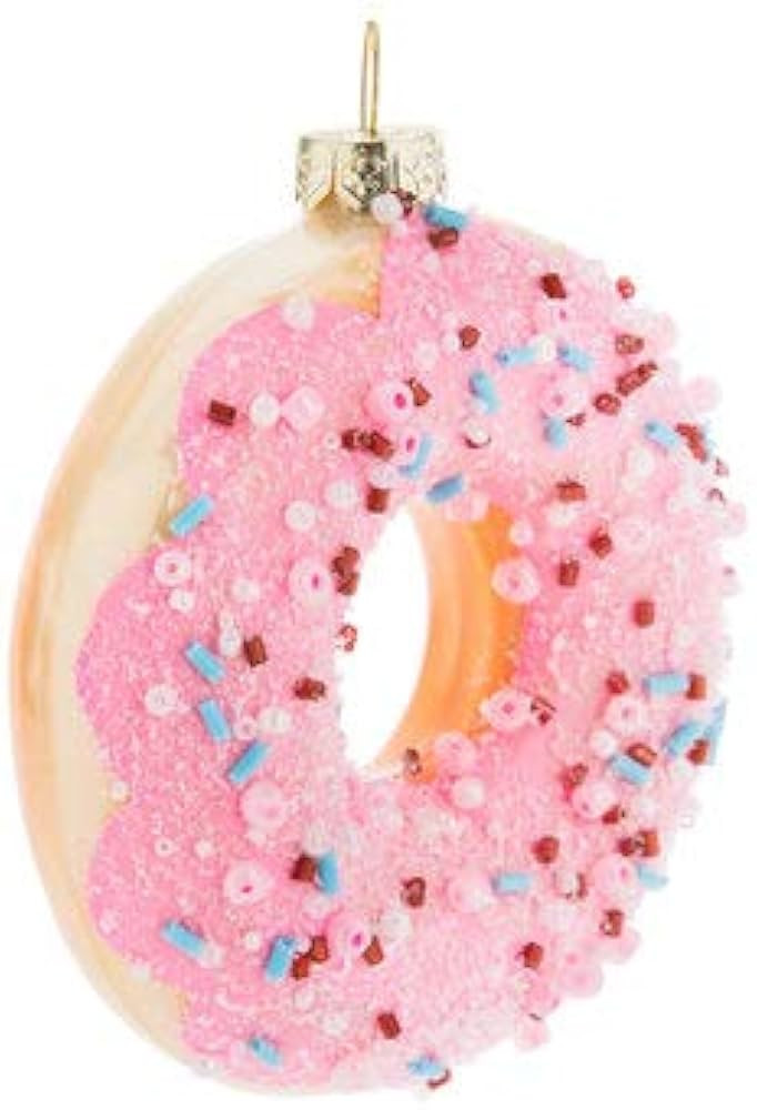 Donut With Pink Frosting and Sprinkles Ornament,Glass, Christmas Tree Home Decoration | Amazon (US)