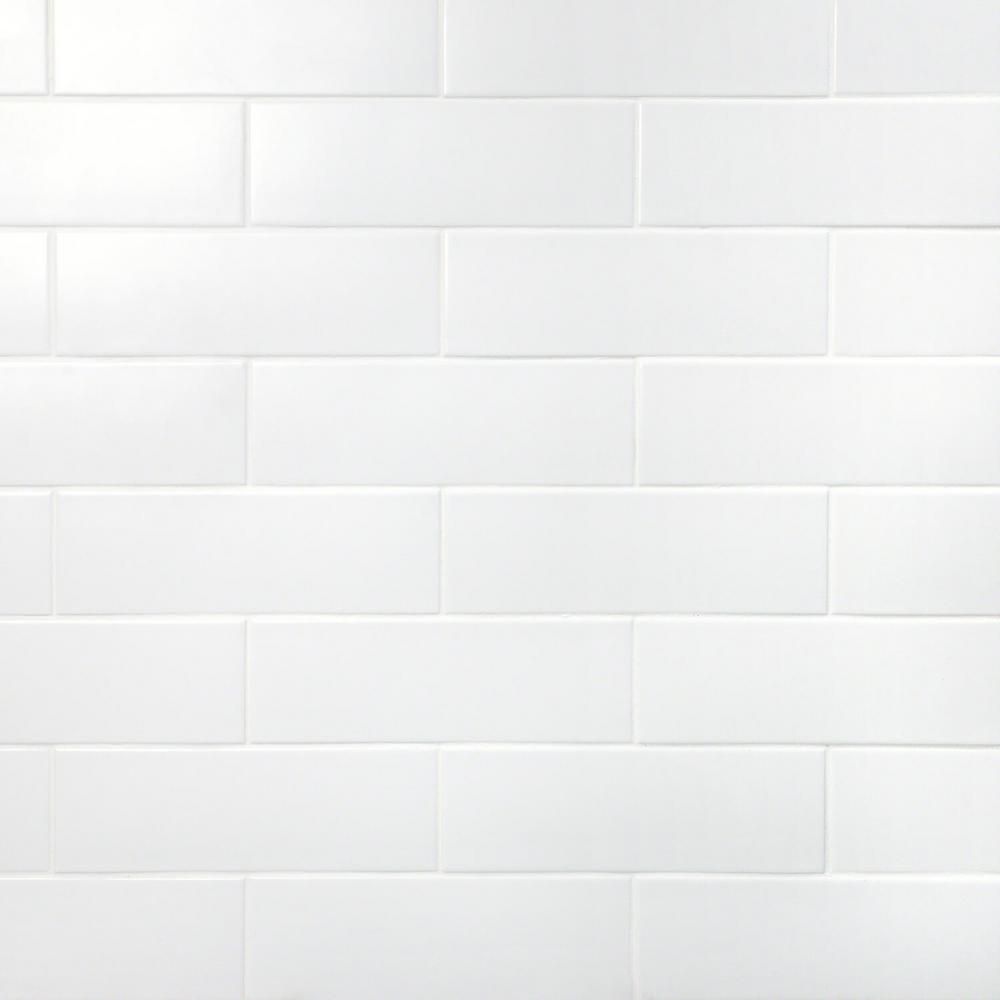 Barnet White 3 in. x 9 in. x 10mm Matte Ceramic Subway Wall Tile (30 pieces / 5.16 sq. ft. / box) | The Home Depot