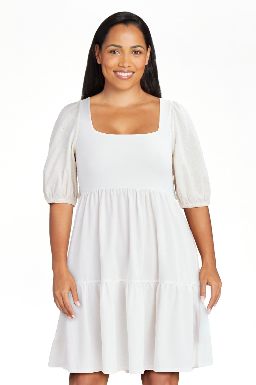 BCBG Paris Women's Knit Eyelet Sleeve Dress | Walmart (US)