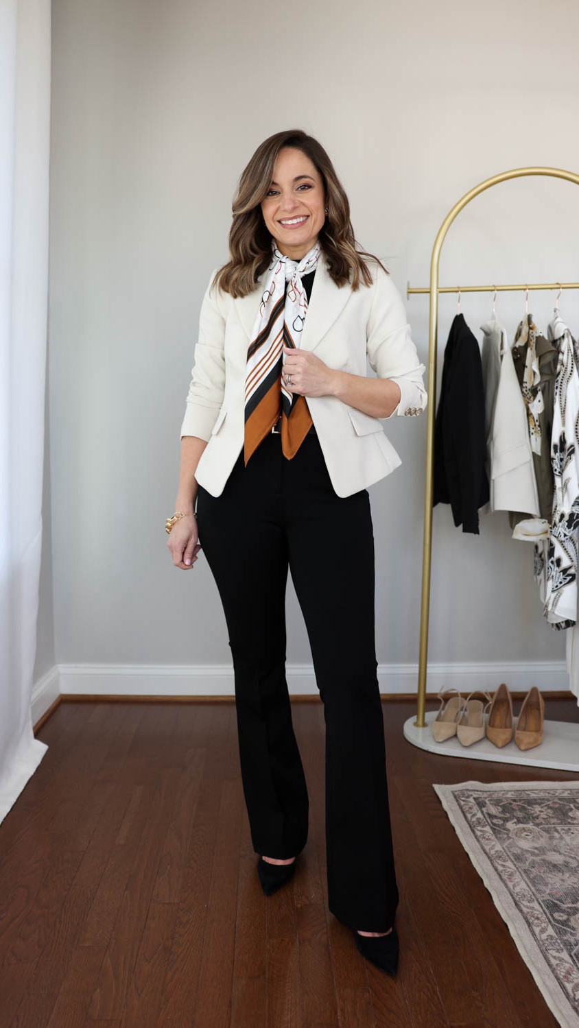 A mini workwear capsule from @ WHBM for spring or your next work trip. These ten items create a week’s work of outfits and more. #WHBMpartner

Piper Flare Pants: Petite 00 in Black 
Surplice Vest: Petite 00 in Pumice
Pleated Ultra Wide Pants: 00 Short in Cognac
Tank Top: XXS in Pumice
Tank Top: XXS in Black 
Satin Shirt: XXS in Spotted Lily Vineyard
One Button Blazer: Petite 00 in Pumice
Satin Shirt Dress: Petite XXS
Ponte Blazer: Petite 00 in Black 
Ponte Sheath Dress: Petite 00 in White


#LTKWorkwear #LTKPetite