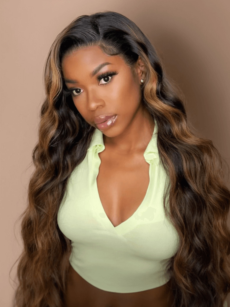 UNice Bundles #FB30 Brown Balayage Highlight 3Pcs Body Wave Human Hair Bundles | UNice