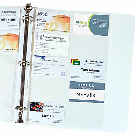 C Line Business Card Holders Without Tabs 8 18 x 11 14  3 Hole Punched Pack Of 10 - Office Depot | Office Depot and OfficeMax 