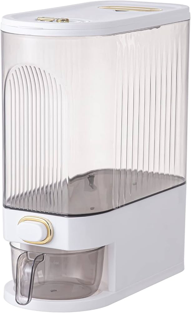 Sooyee Clear Rice Dispenser, Large Cereal Dispenser with Lid Time Scale, Measuring Cylinder Moist... | Amazon (US)