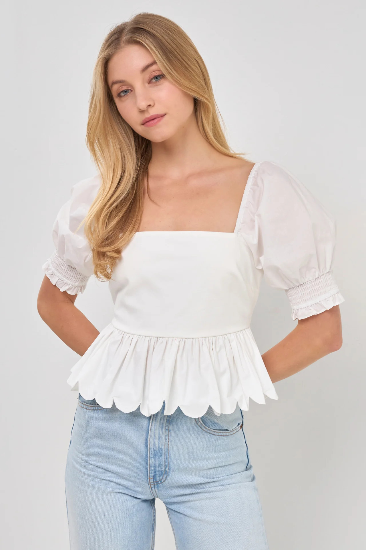 Mixed Media Scalloped Edge Top | OBJECTRARE