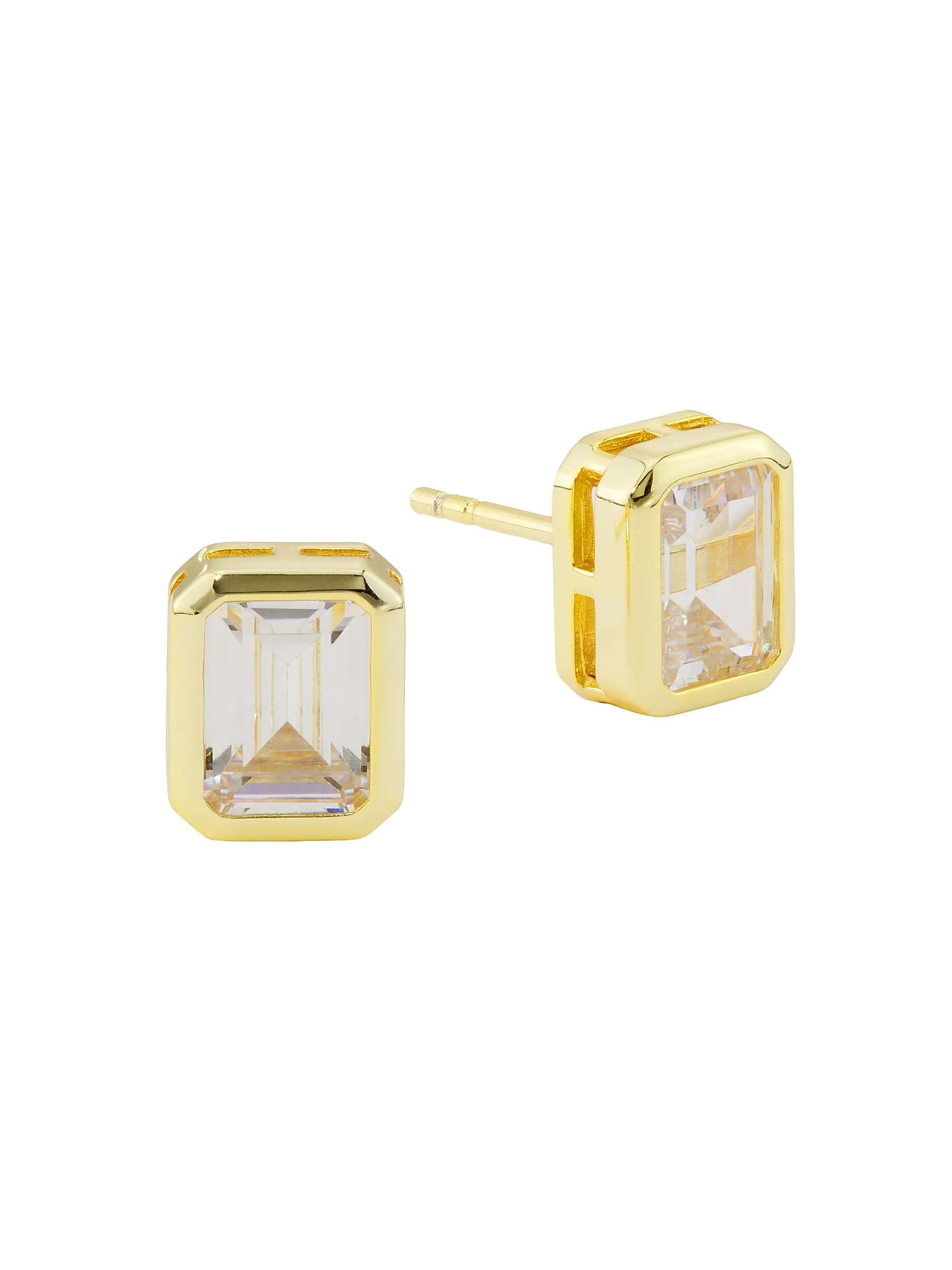 14K-Gold-Plated & Cubic Zirconia Stud Earrings | Saks Fifth Avenue