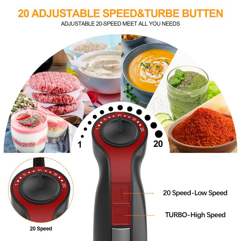 LINKChef Immersion Blender, 20-Speed Hand Blender, 800W 5-in-1 Immersion Hand Blender, Stick Blen... | Walmart (US)