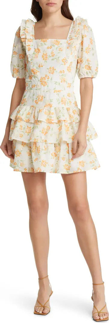 Kerry Floral Ruffle Minidress | Nordstrom