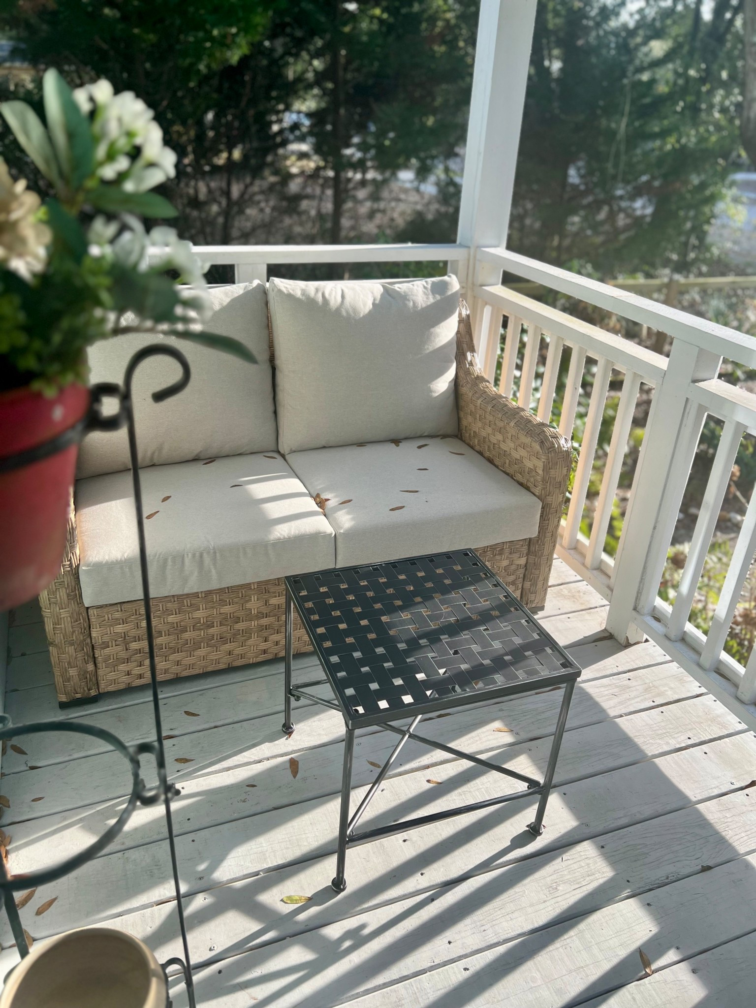 Love how my front porch is coming together! Little loveseat from Walmart fits perfectly and same with my $35 table from Amazon! #patiofurniture #porch #walmart #amazonhome

#LTKSeasonal #LTKHome #LTKdayinmylife