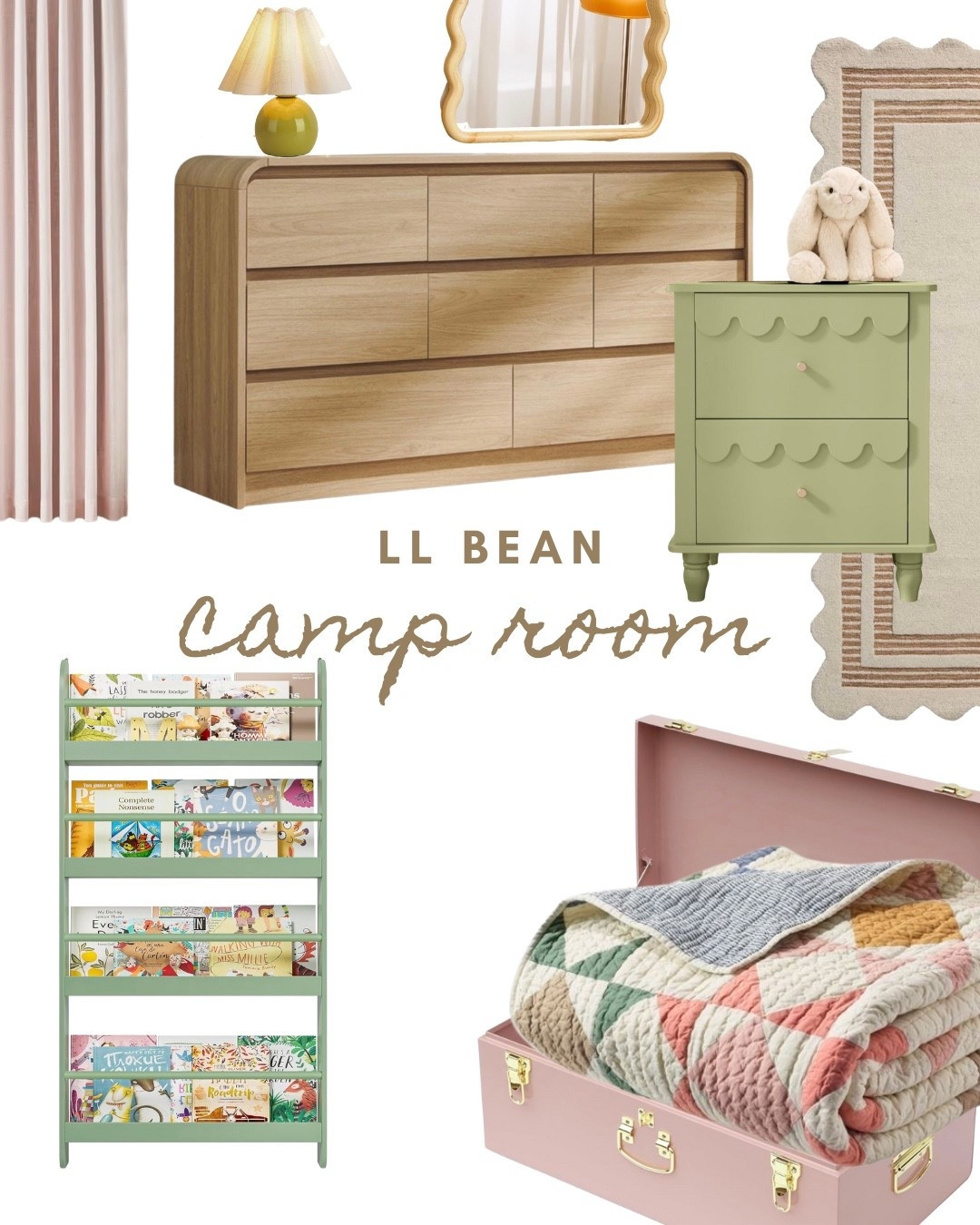 Girls Bedroom Mood Board | LL Bean Patchwork Star Quilt Inspo | Camp | Little Girls | Toddler Room Refresh | Neutral Home | Loloi | Book Storage

#LTKKids #LTKHome