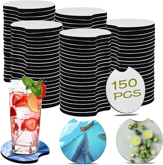 150 PCS Sublimation Blank Car Coasters, 2.75 in Circular Opening Blank Sublimation Coasters for S... | Amazon (US)
