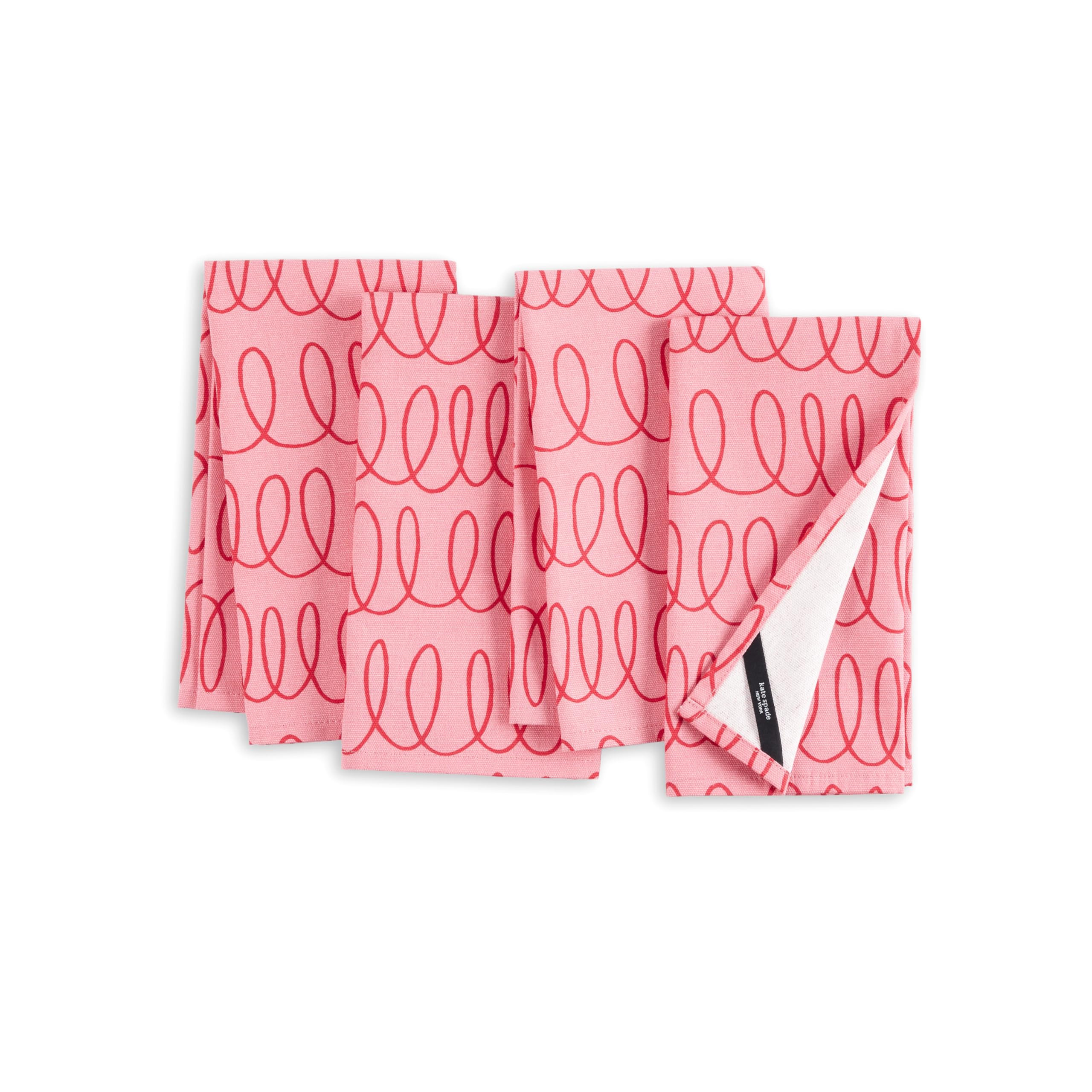kate spade new york in The Loop Cloth Napkins 4-Pack Set, 100% Cotton, Machine Washable, Rose Pin... | Amazon (US)