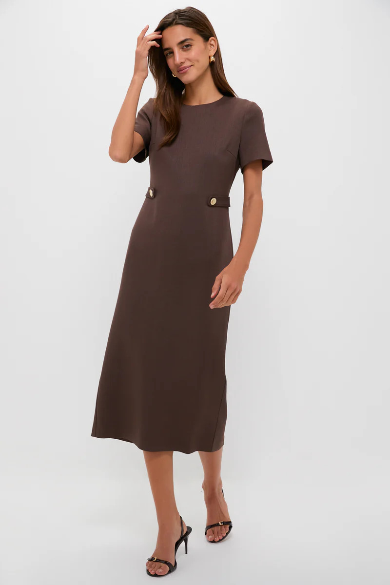 Chocolate Brown Zarah Midi Dress | Tuckernuck (US)