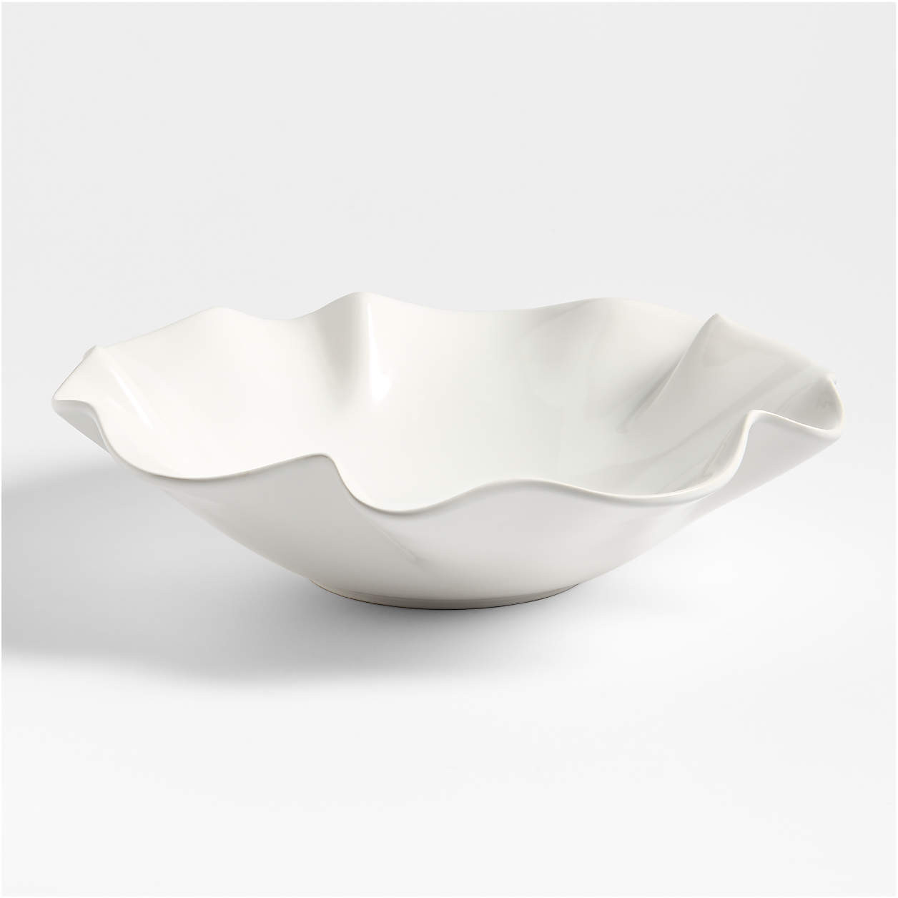 White Ruffle 15" Large Bowl + Reviews | Crate & Barrel | Crate & Barrel