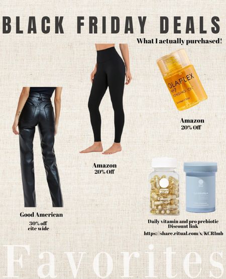 Black Friday deals Black Friday favorite cyber Monday deals
- Amazon deals good American ritual, vitamins, probiotic hair oil, OlaPlex 