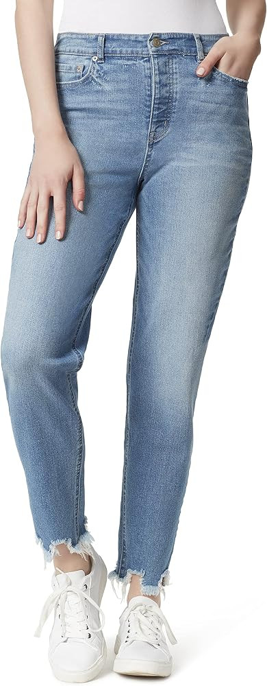 Jessica Simpson Womens Denim High Rise Tapered Leg Jeans | Amazon (US)