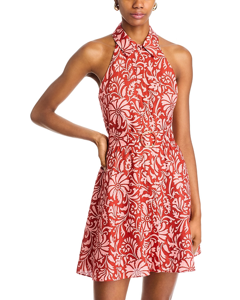 Veronica Beard Beau Floral Print Linen Halter Dress | Bloomingdale's (US)
