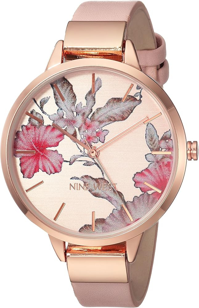 Nine West Women's Floral Dial Strap Watch | Amazon (CA)
