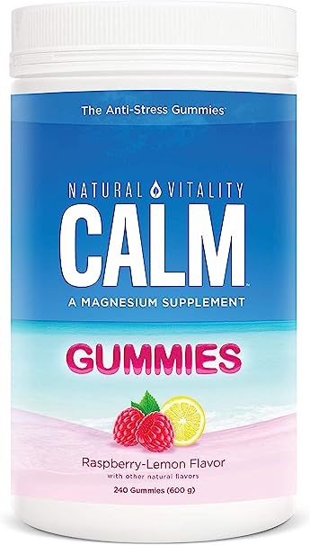 Natural Vitality Calm, Magnesium Dietary Supplement - The Anti-Stress Gummies, Raspberry- Lemon -... | Amazon (US)