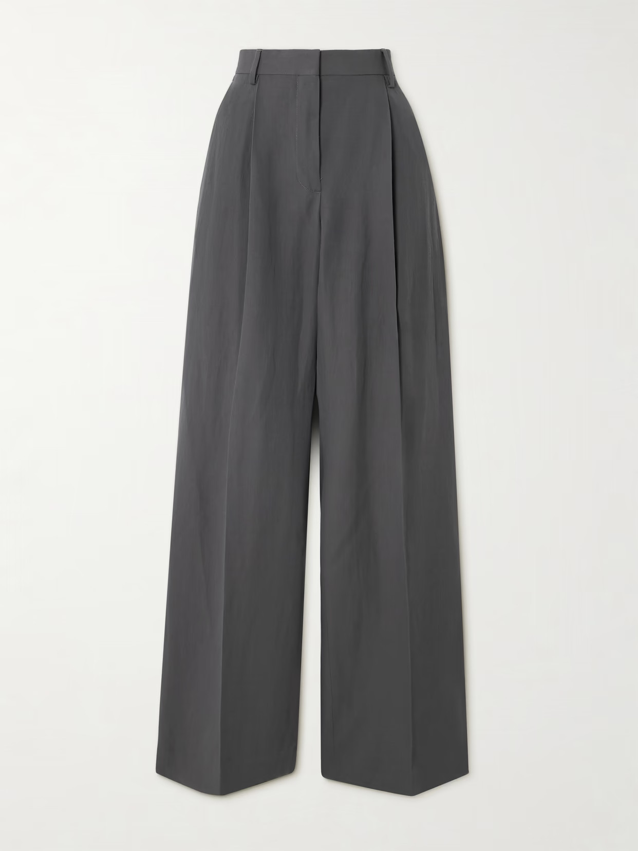 Dries Van Noten - Pleated Wool-blend Twill Wide-leg Pants - Gray | NET-A-PORTER (US)