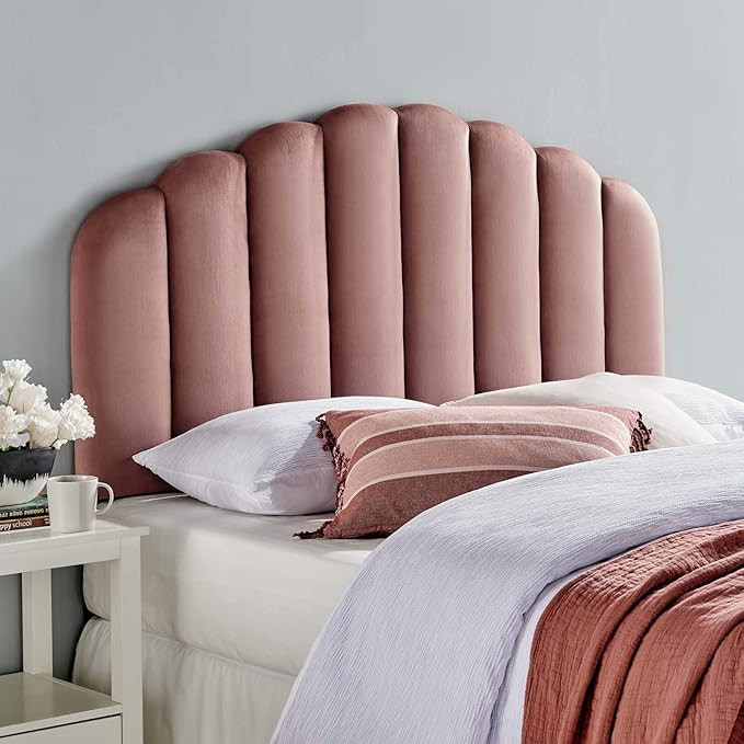 Modway Veronique Channel Tufted Performance Velvet Upholstered California King Headboard in Dusty... | Amazon (US)
