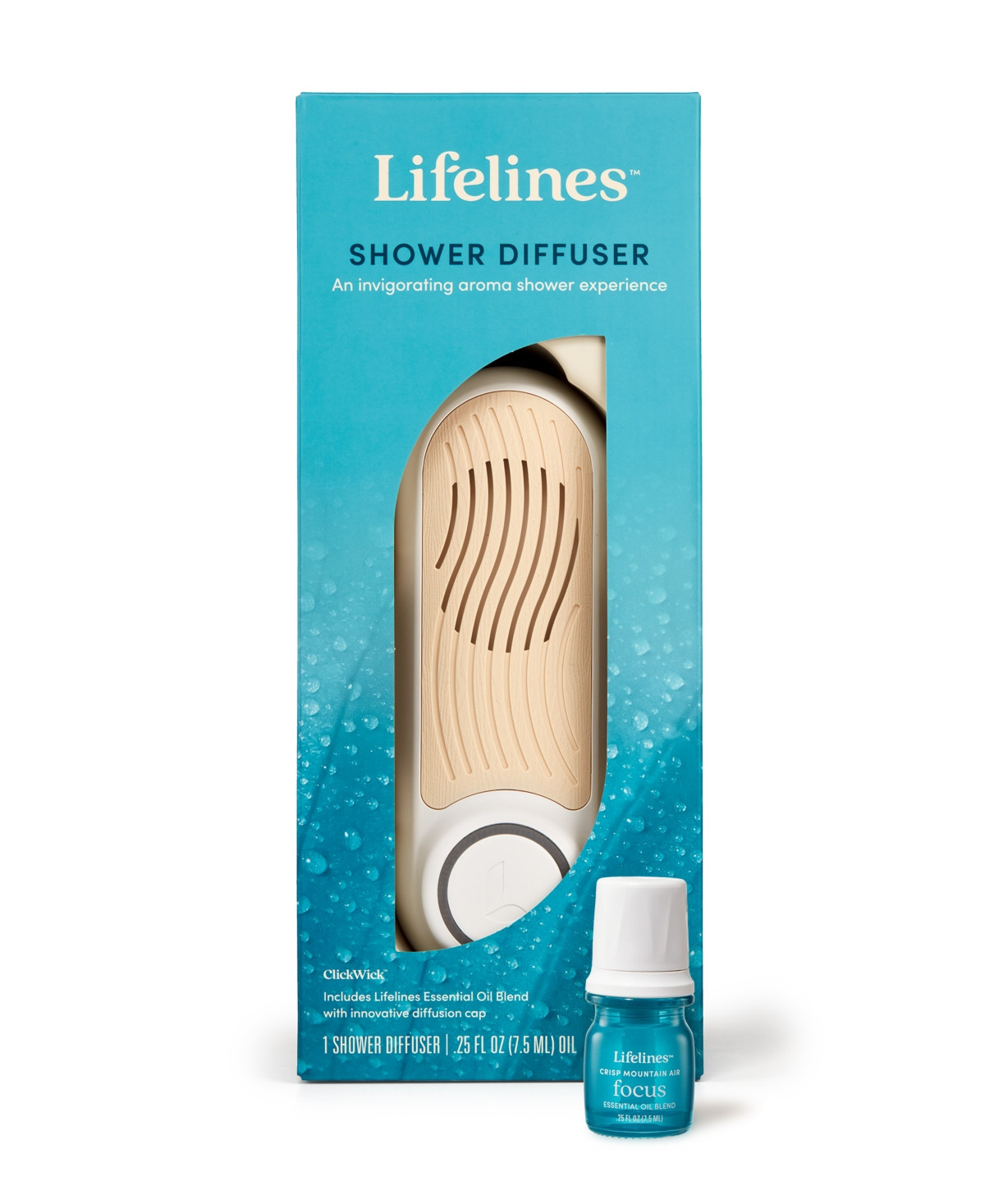Lifelines Shower Diffuser Plus Essential Oil Blend - Light Brown and White | Macy's