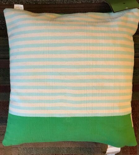 NWT! KATE SPADE - 'Double Stripe' Green & Blue Throw Pillow - 20"x20" - RARE! | eBay | eBay US