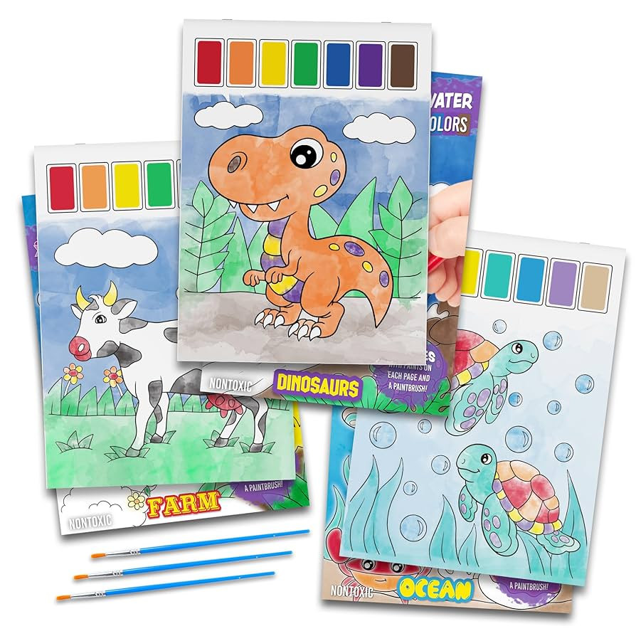 Imagination Works® Paint with Water Books for Kids, 3 Pack | Watercolor Coloring Book Set for To... | Amazon (US)