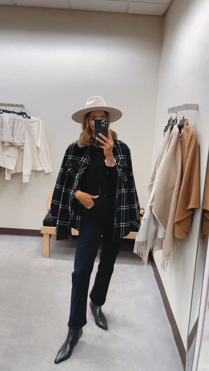 Styled fall look from the Nordstrom anniversary sale. I'm 5'7 for reference and wearing size small in shacket, top, and jeans - they all fit tts. 

#LTKxNSale