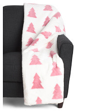 Faux Fur Trees Throw | Marshalls