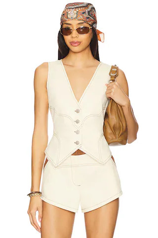 x REVOLVE Donella Vest in Cream | Revolve Clothing (Global)