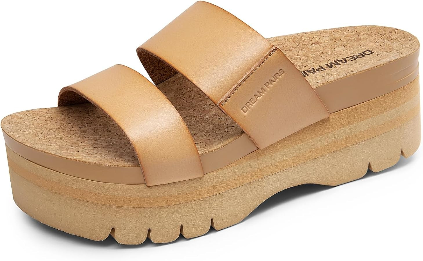 DREAM PAIRS Women's Platform Slides Sandals Comfortable Arch Support Footbed Two Strap Slip-on Fa... | Amazon (US)