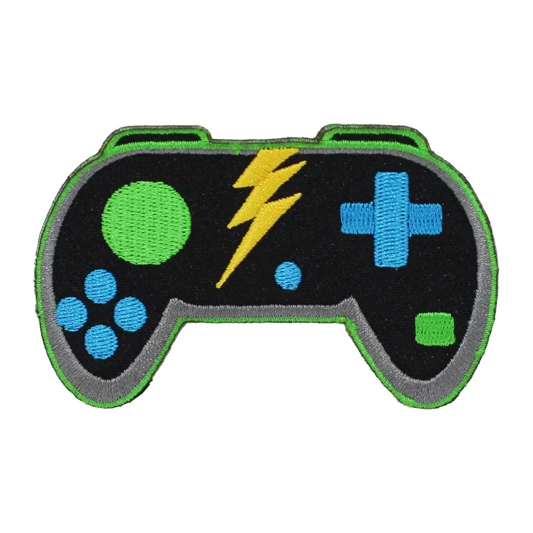 Gwen Studios Embroidered Black Game Controller Iron-on Patch Applique, 3.2" x 2.1" | Walmart (US)