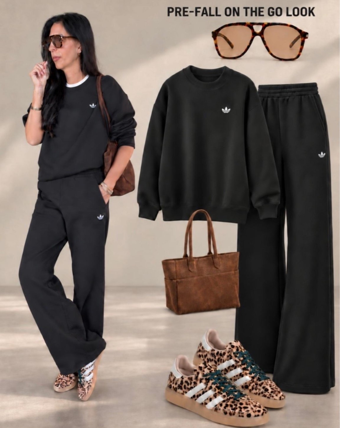 30% off code: fresh 
Now that school is back and I’m officially on the go ALL day, I’m reaching for outfits that are comfortable, casual and still feel chic.
This monochromatic black adidas set is exactly that. Easy, comfortable and perfect heading into fall. But the STAR? These new leopard print adidas sneakers. The perfect pop of print and SO good for fall. 🐆Wearing a small in the top and bottom (very tts) 
@adidas