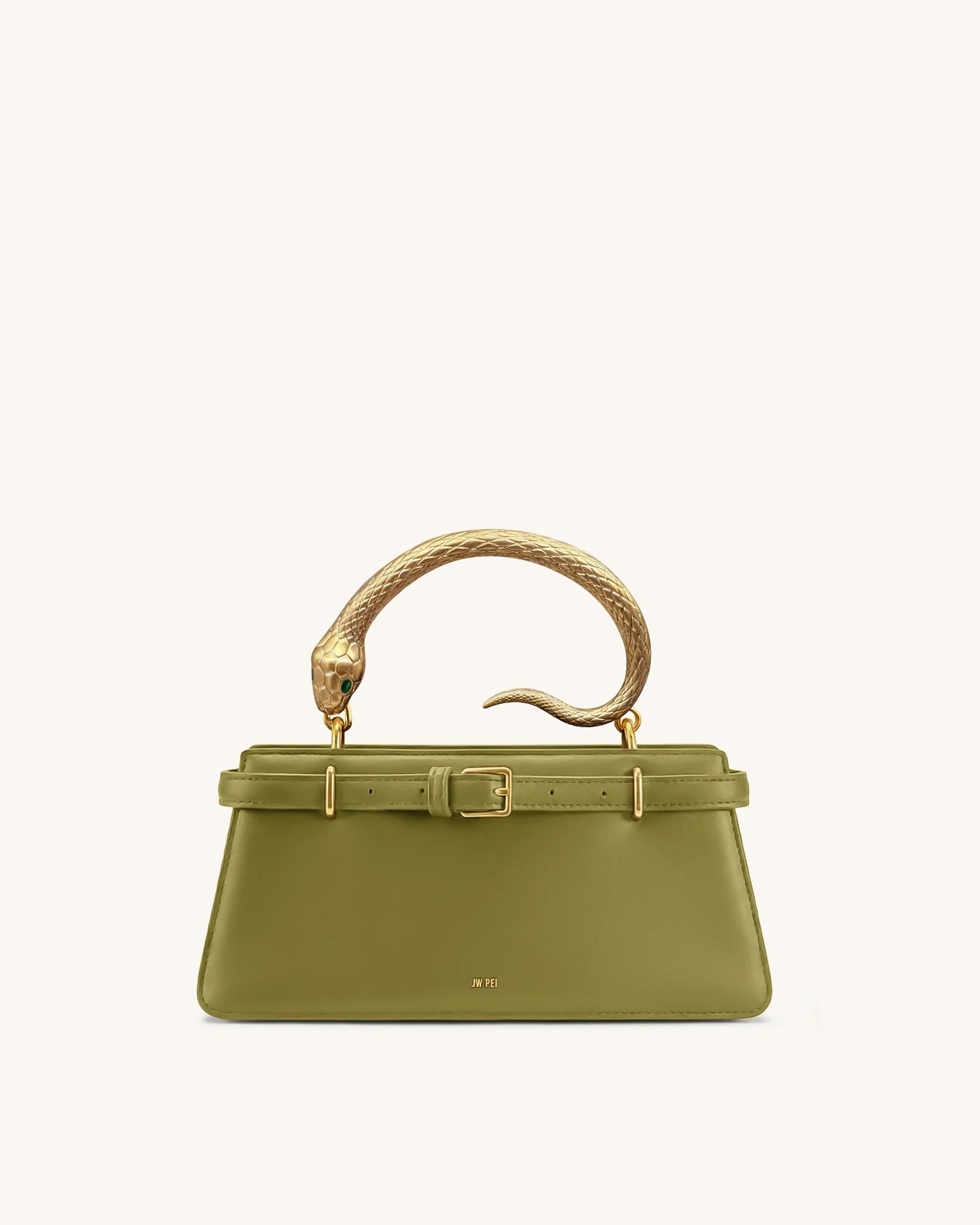 Elena Snake Handle Top Handle Bag - Matcha Green | JW PEI US