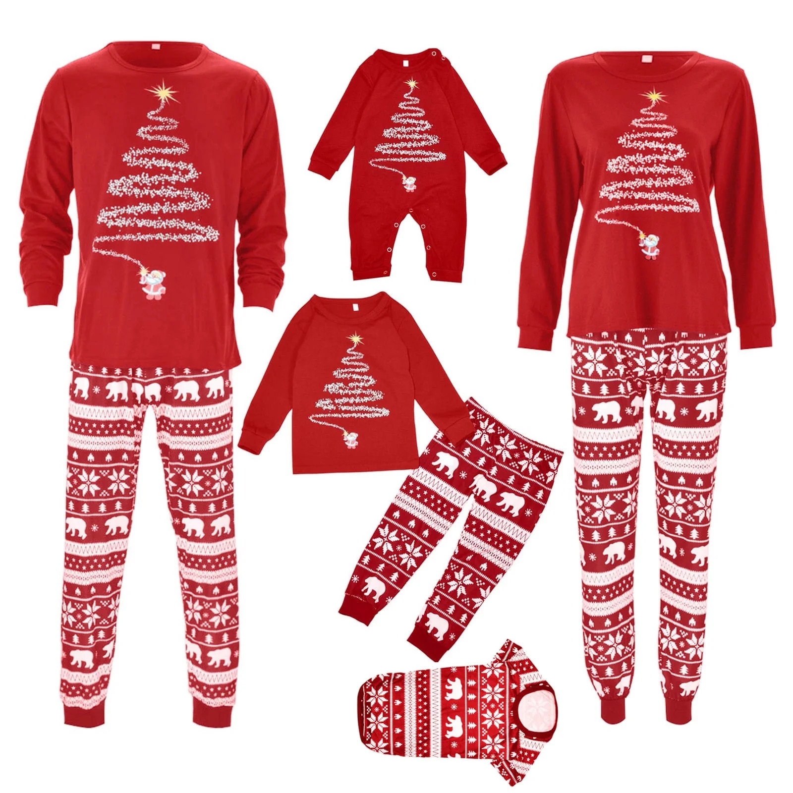 Christmas Matching Family Pajamas Christmas Letter Printed Tops And Pants Set Long Sleeve Matchin... | Walmart (US)