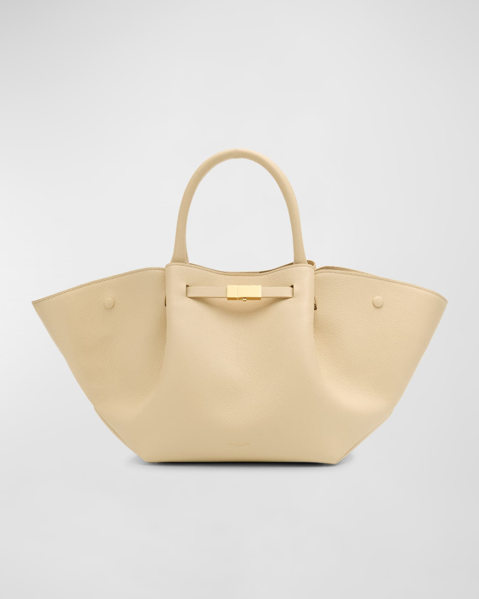 Midi New York Buckle Leather Tote Bag | Neiman Marcus