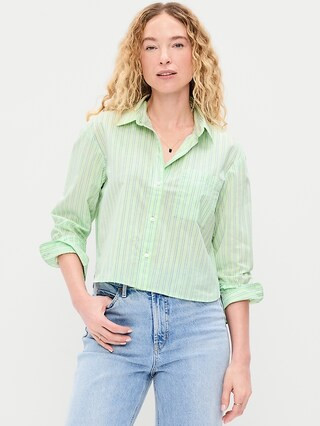 Cropped Button-Down Shirt | Old Navy (CA)