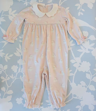Edgehill Collection x The Broke Brooke Baby Girls Leighton Peter Pan Collar Vintage Santa Coveral... | Dillard's