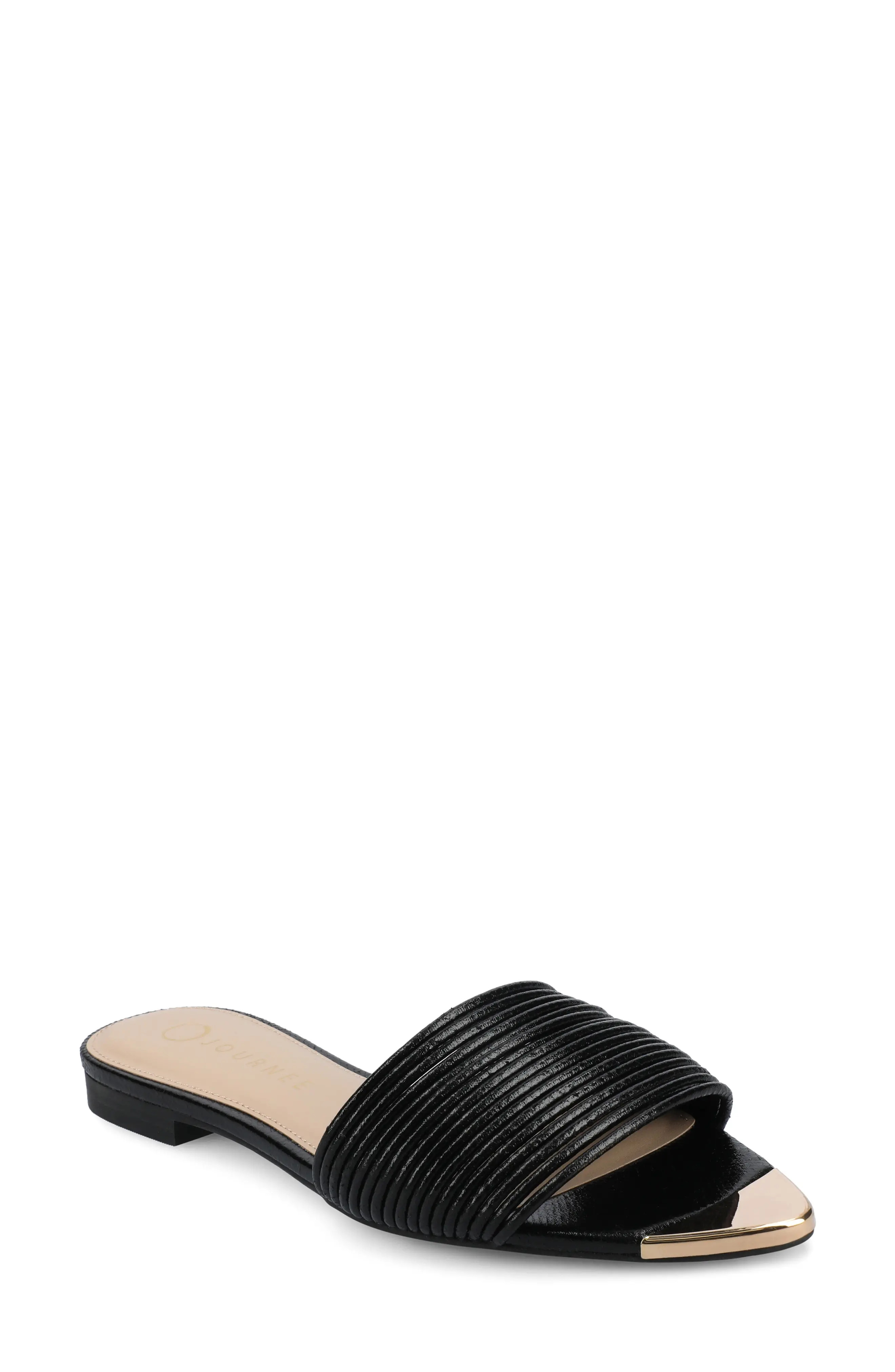 Feather Faux Leather Slide Sandal (Women) | Nordstromrack | Nordstrom Rack