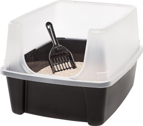IRIS USA Cat Litter Box, High Sided and Enclosed Kitty Litter Box with Scoop | Amazon (US)