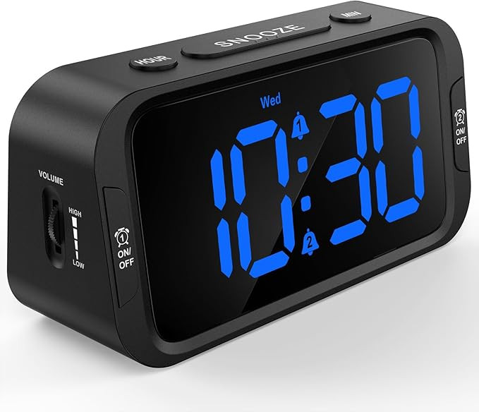Digital Dual Alarm Clock for Bedroom, Easy to Set, 0-100% Dimmer, USB Charger, 5 Sounds Adjustabl... | Amazon (US)