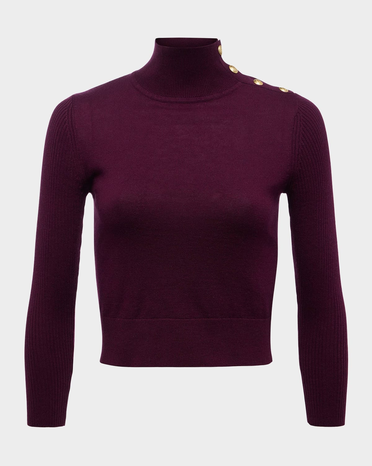 Kamdyn Cropped Mock-Neck Sweater | Neiman Marcus