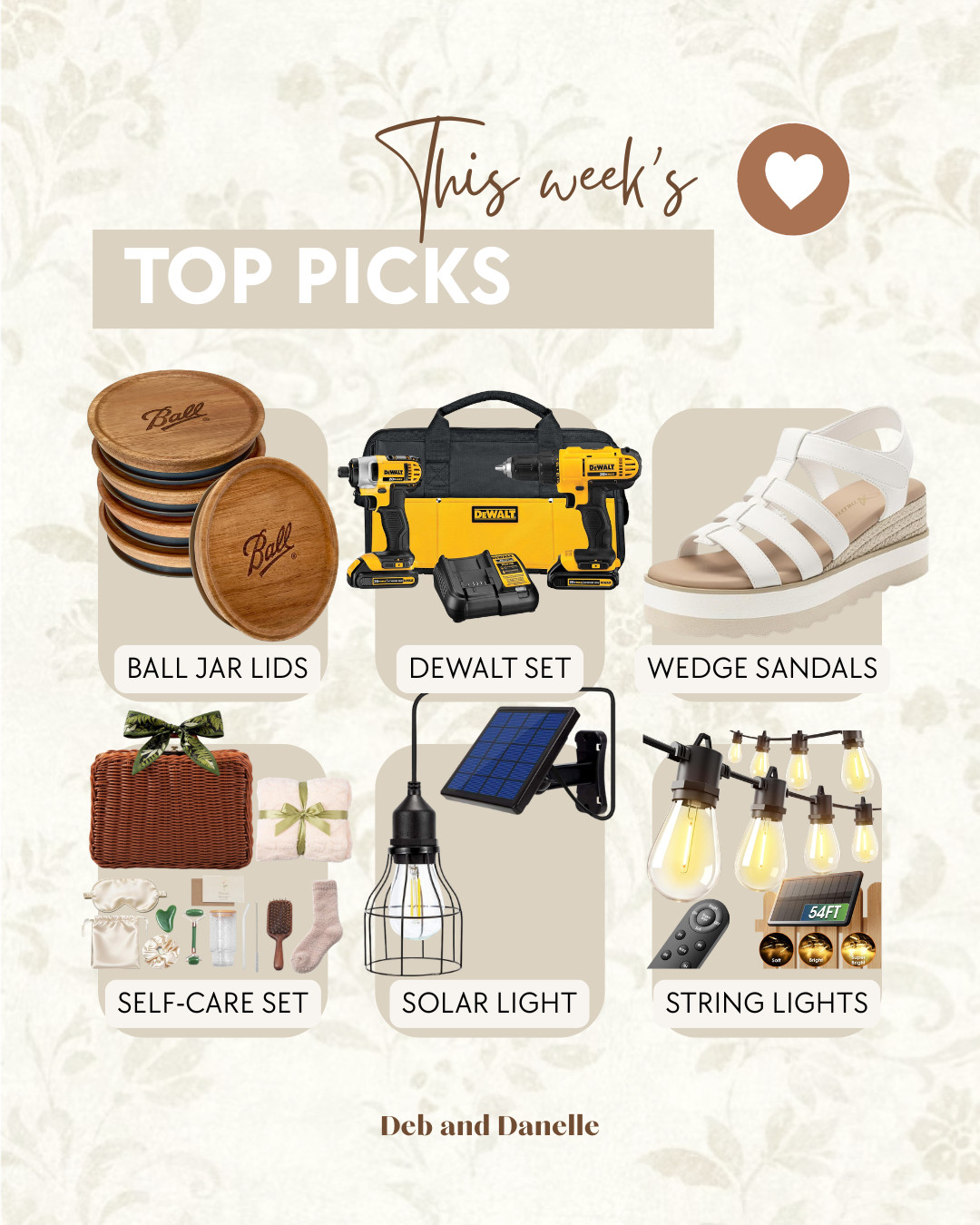 Our most-loved items of the week included a few great deal items, Mother's Day picks, and some outdoor lighting.  

 #LTKMothersDay #LTKHome #LTKSaleAlert