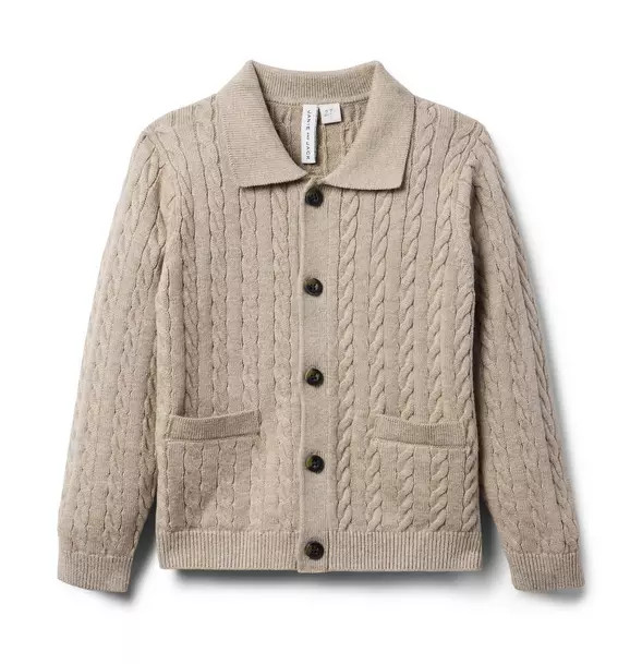 The Cable Knit Polo Cardigan | Janie and Jack