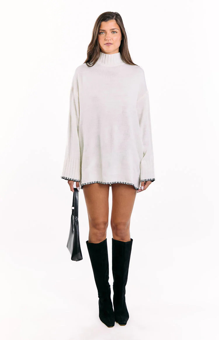 Flynn Cream Sweater Dress | Beginning Boutique (US)