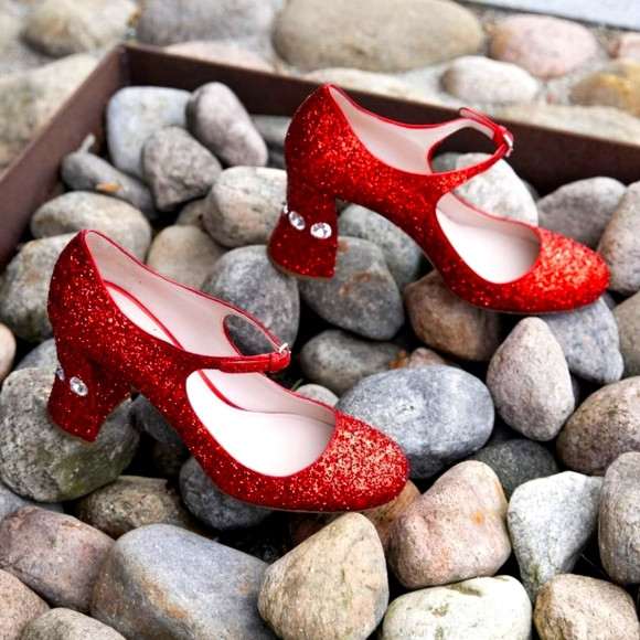 Like New Miu Miu Crystal Heeled Ruby Slippers | Poshmark