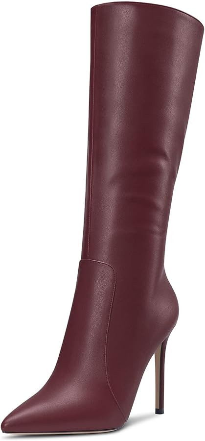 DearOnly Womens Mid Calf Boots Closed Pointed Toe High Stiletto Heel Zipper Matte Dress Shoes Sex... | Amazon (US)