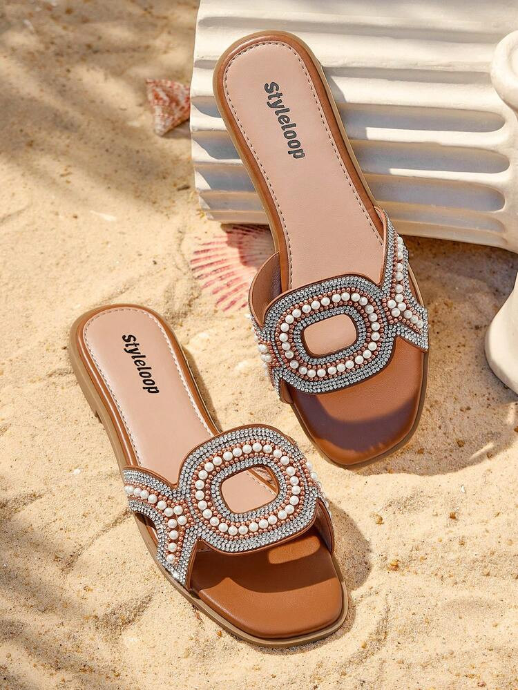Styleloop Women's Flat Sandals, Boho Style, Retro American, Bohemian, Western Music Festival, Party Outfit For Christmas Holiday Travel Essential Boho Cowgirl Outfit | SHEIN